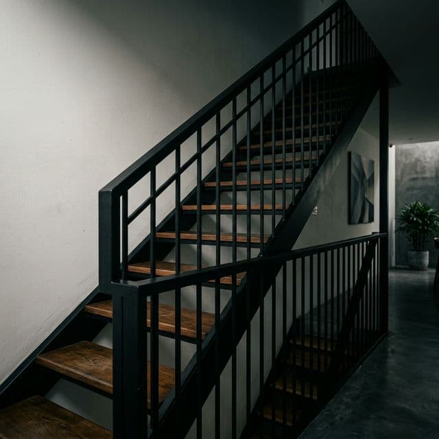Cầu Thang Sắt Hộp Hiện Đại