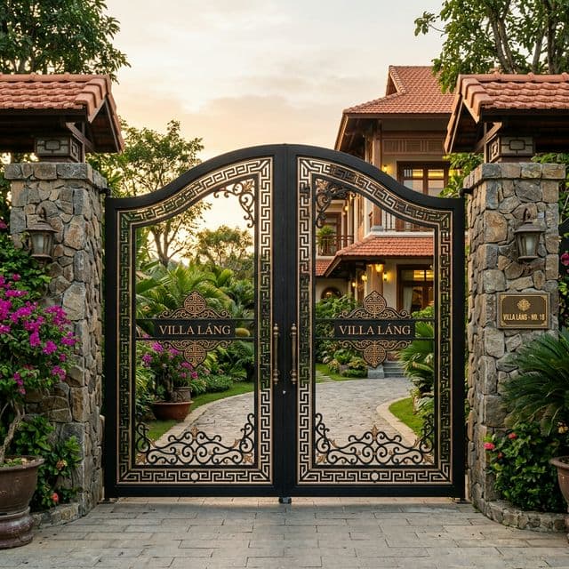 Cổng Sắt CNC 2 Cánh Biệt Thự