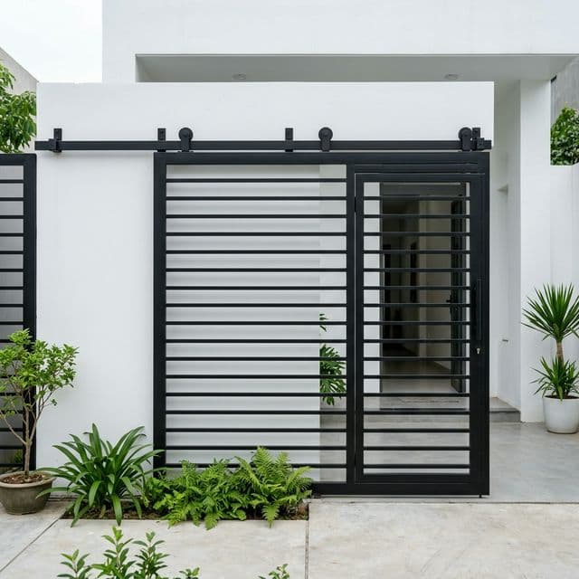 Cửa Sắt Lùa Ray Treo