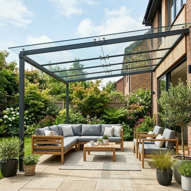 Mái Kính Cường Lực Sân Vườn