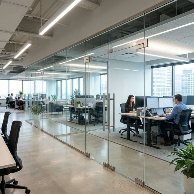 Vách Kính Cường Lực Văn Phòng